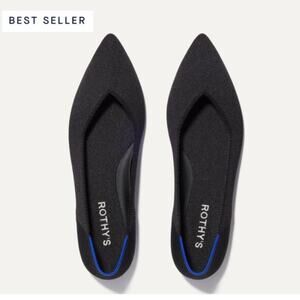 Rothy's The Point II Flats $155 Black Shoes W7 Classic Pointed Preppy Recycled